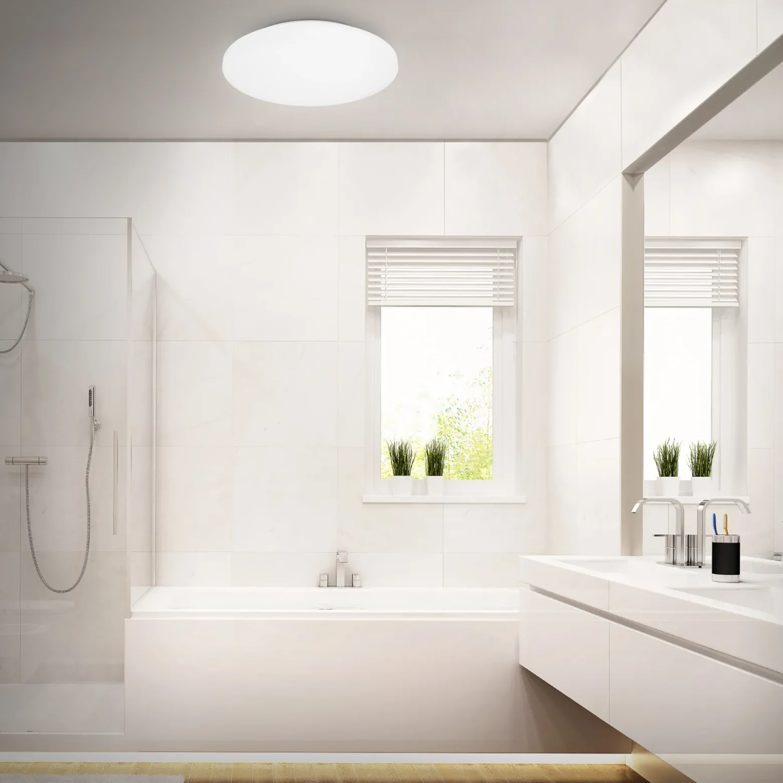 Lámpara de techo LED Case para baño IP44 3.000K Ø 40cm