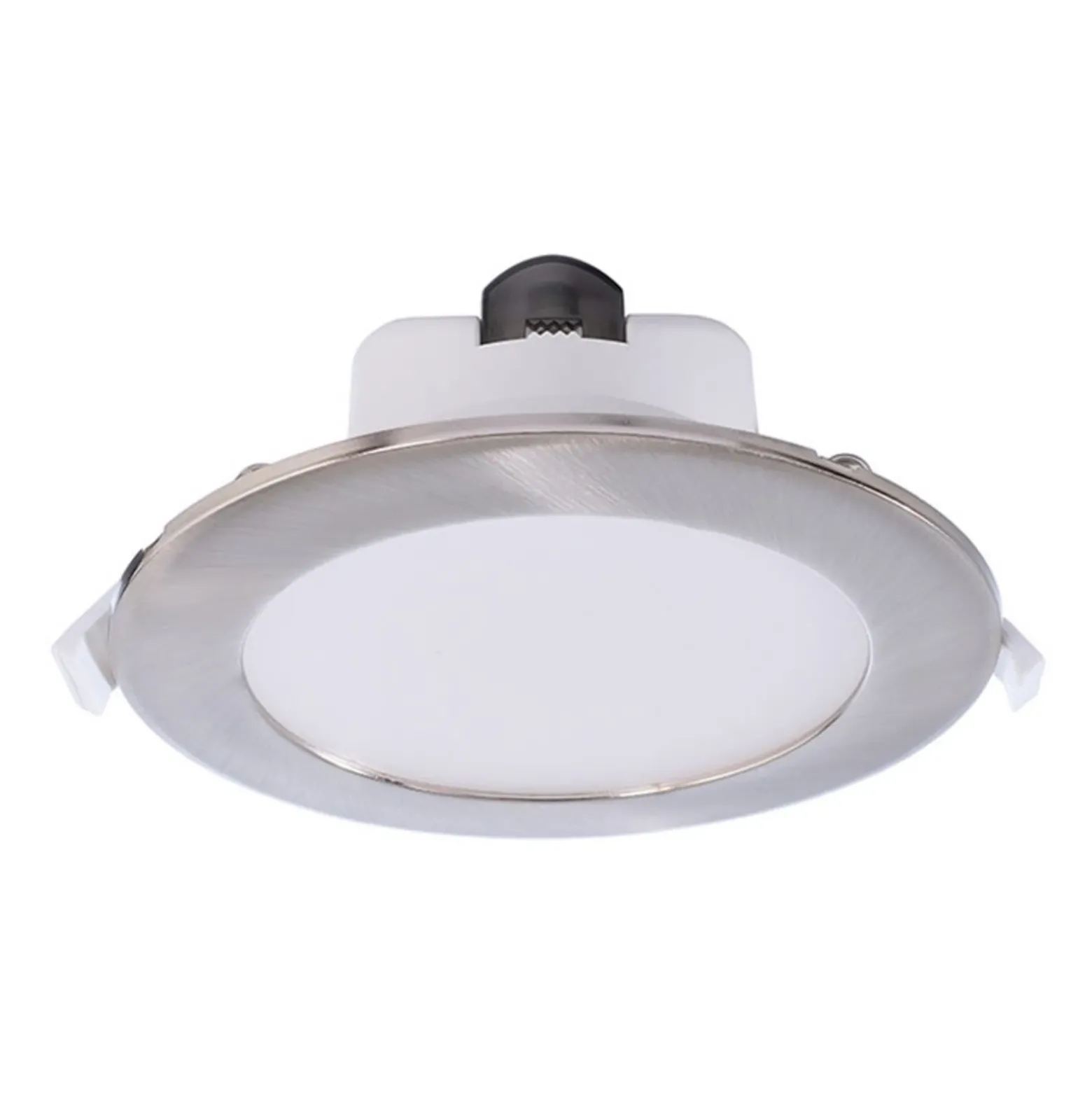 Lámpara de techo LED empotrable Acrux, Ø 15 cm, plata mate, CCT