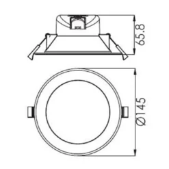 Lámpara de techo LED empotrable Acrux, Ø 15 cm, plata mate, CCT