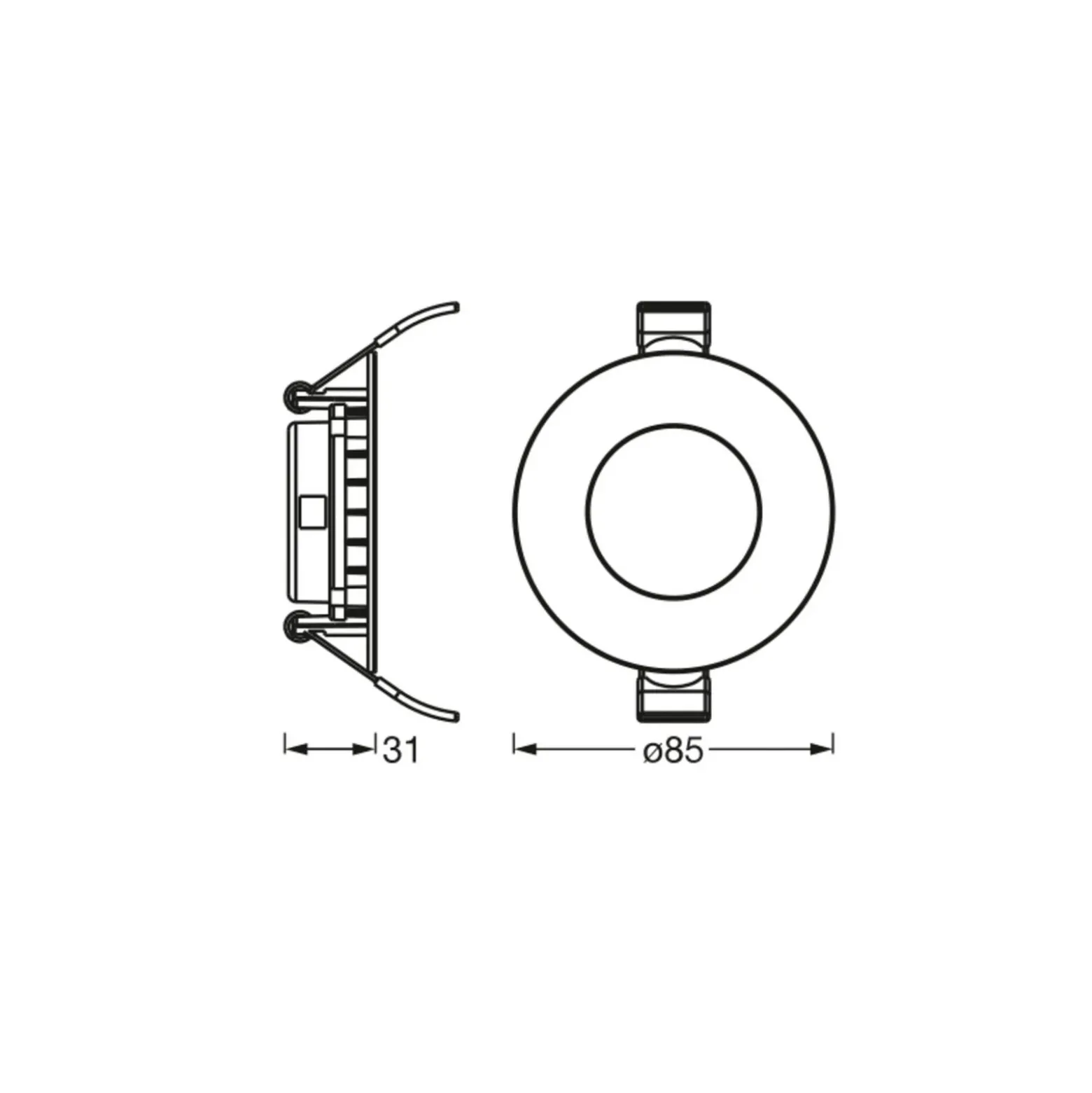 Lámpara de techo LED empotrable SLIM de OSRAM, Ø 9 cm, 4000 K, blanco