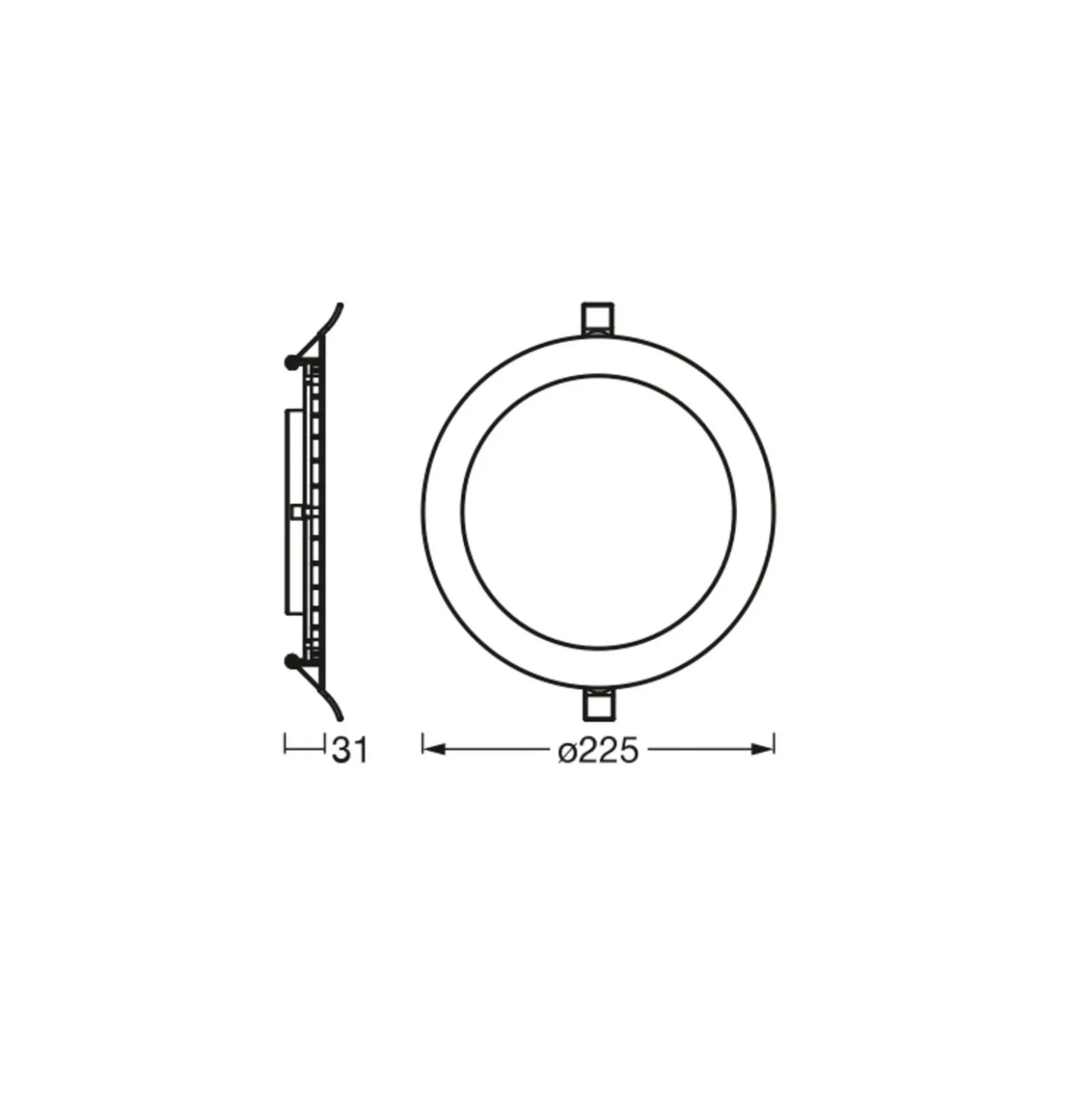Lámpara de techo LED empotrable OSRAM SLIM, Ø 23 cm, 6500 K, blanco