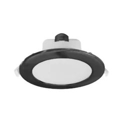 Lámpara de techo LED empotrable Acrux, Ø 15 cm, negro, CCT