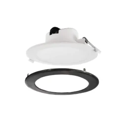 Lámpara de techo LED empotrable Acrux, Ø 15 cm, negro, CCT