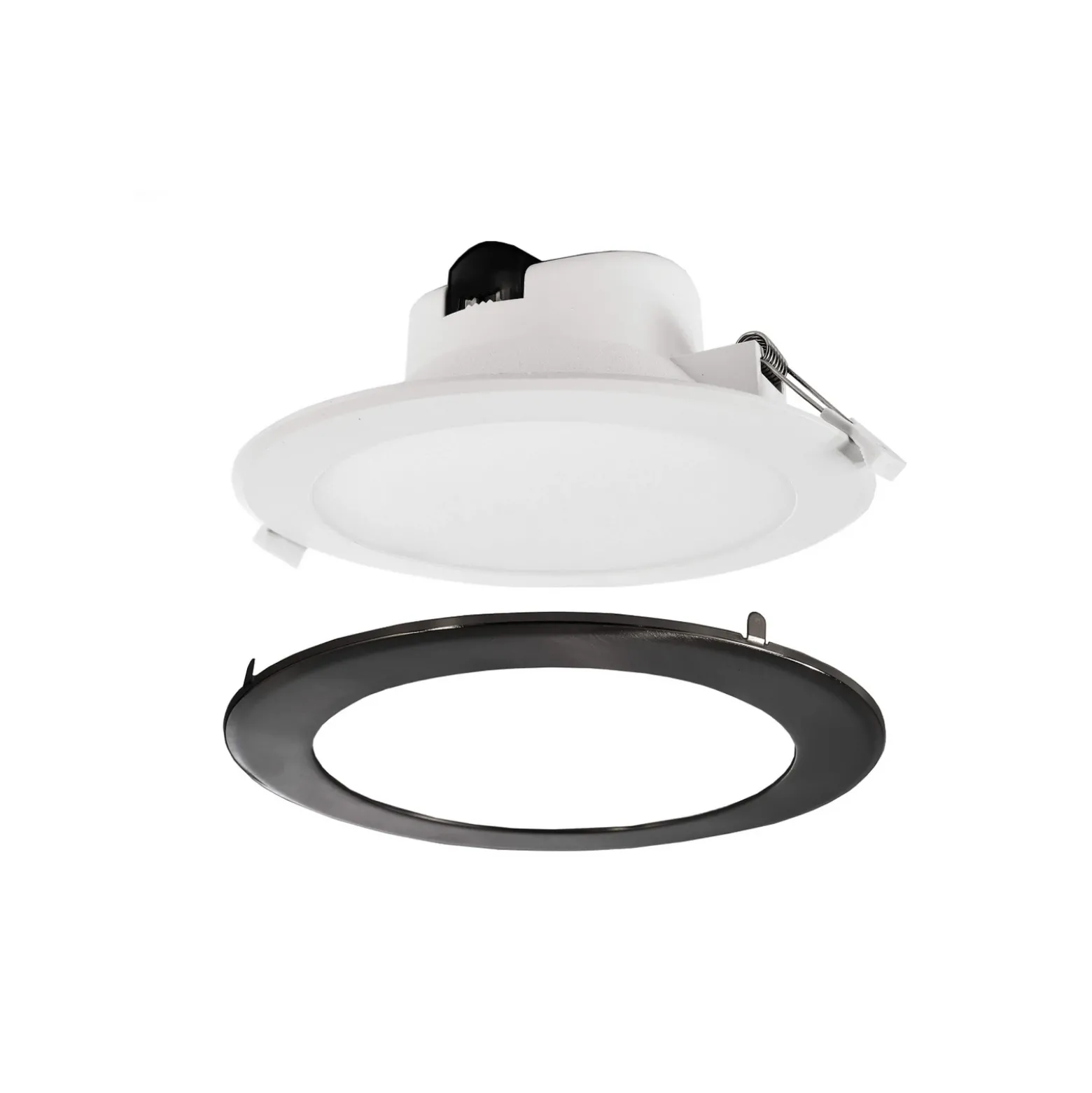 Lámpara de techo LED empotrable Acrux, Ø 15 cm, negro, CCT