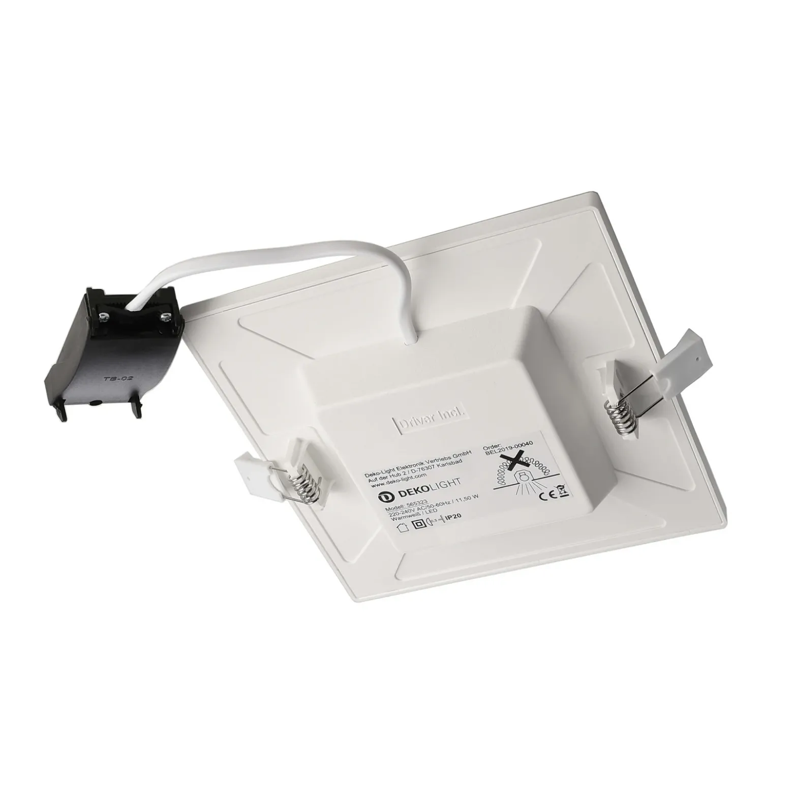 Lámpara de techo LED empotrable Alya blanca 18 x 18 cm 2700 K