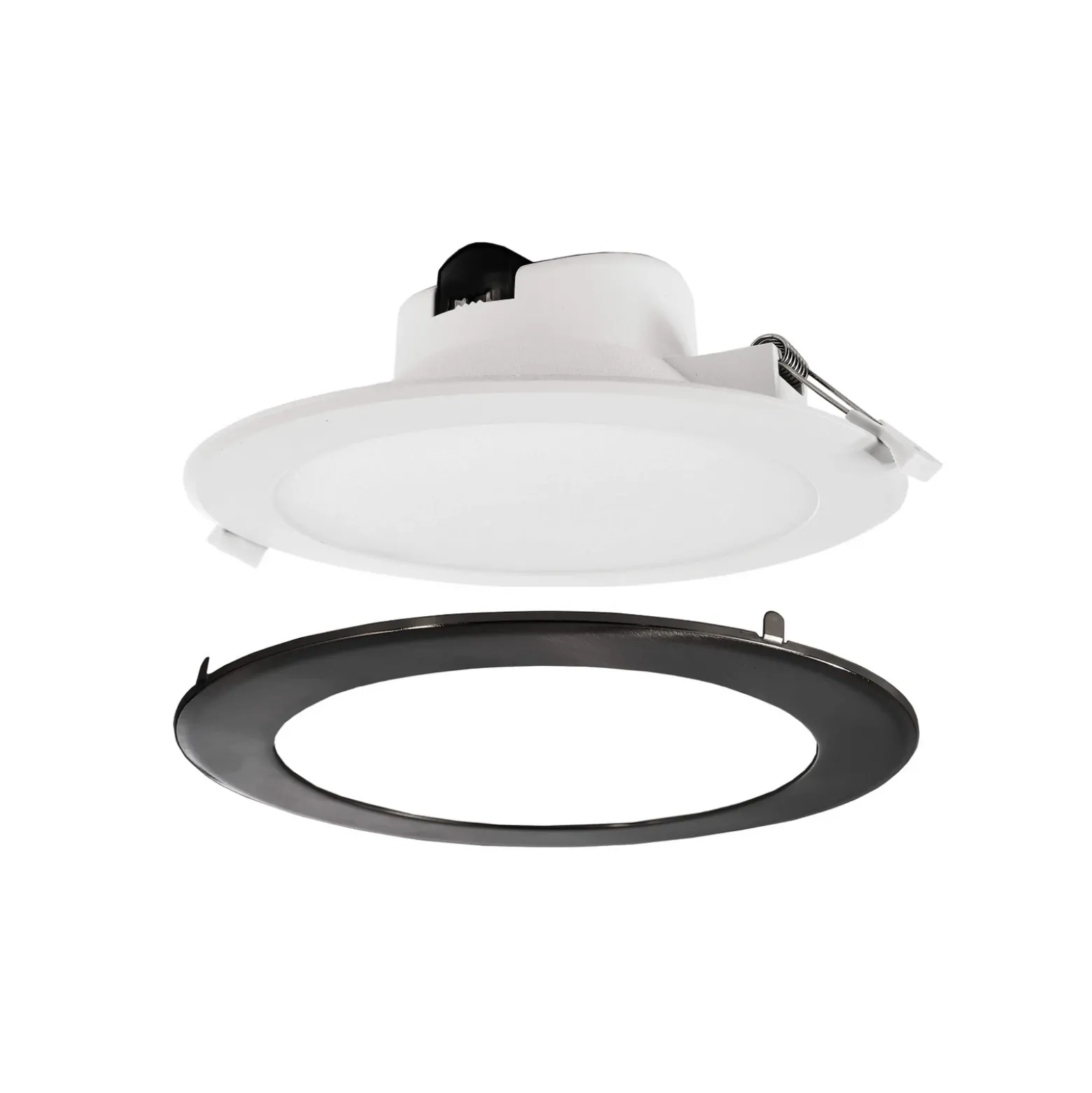 Lámpara de techo LED empotrable Acrux, Ø 24 cm, negro, CCT