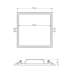 Lámpara de techo LED empotrable Alya blanca 18 x 18 cm 2700 K