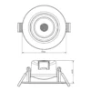 Lámpara de techo LED empotrable SMD 68 230 V, blanco 2700 K