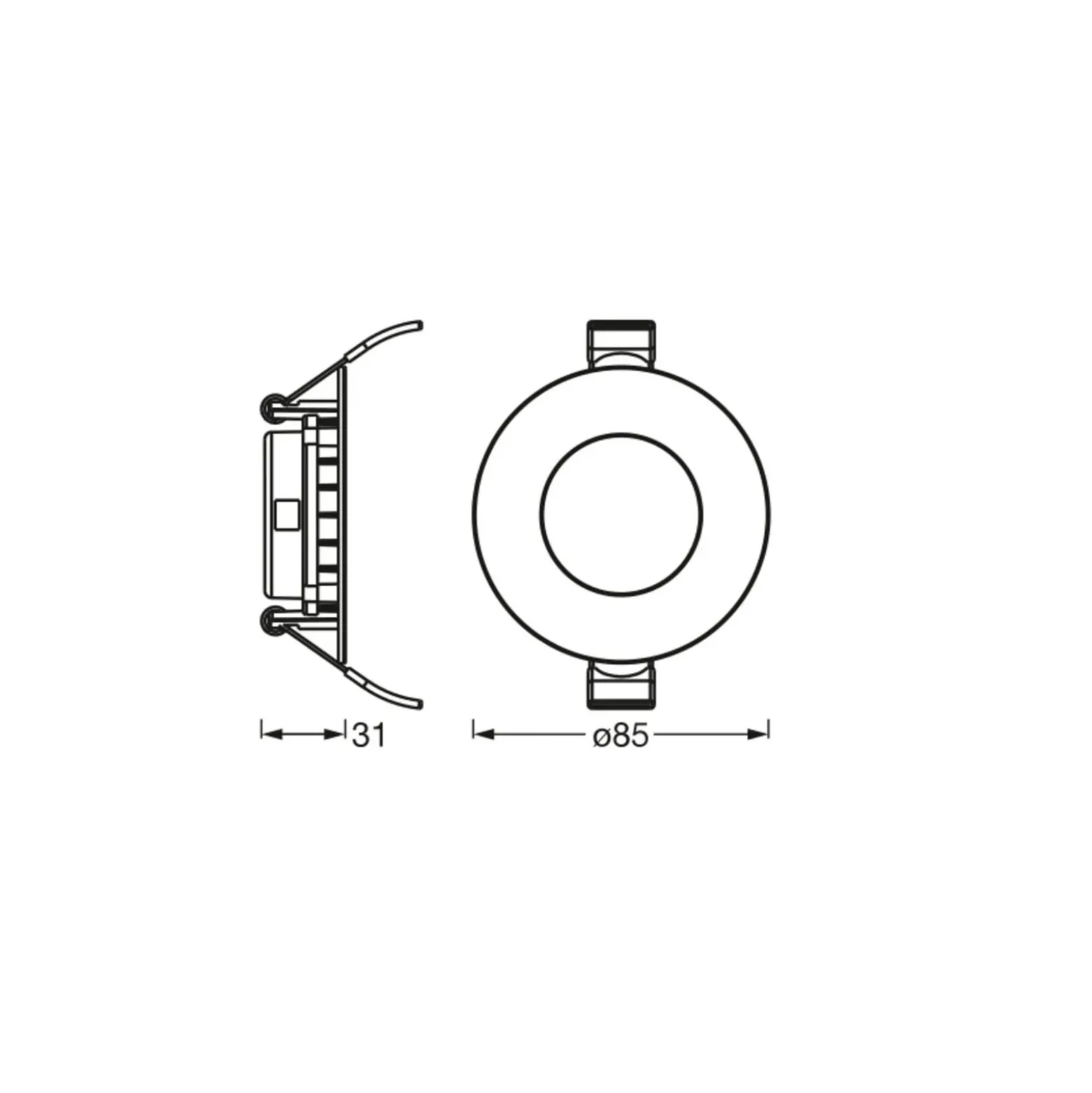 Lámpara de techo LED empotrable en techo SLIM de OSRAM, Ø 9 cm, 3000 K, blanco