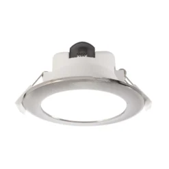 Lámpara de techo LED empotrable Acrux, Ø 11 cm, plata mate, CCT