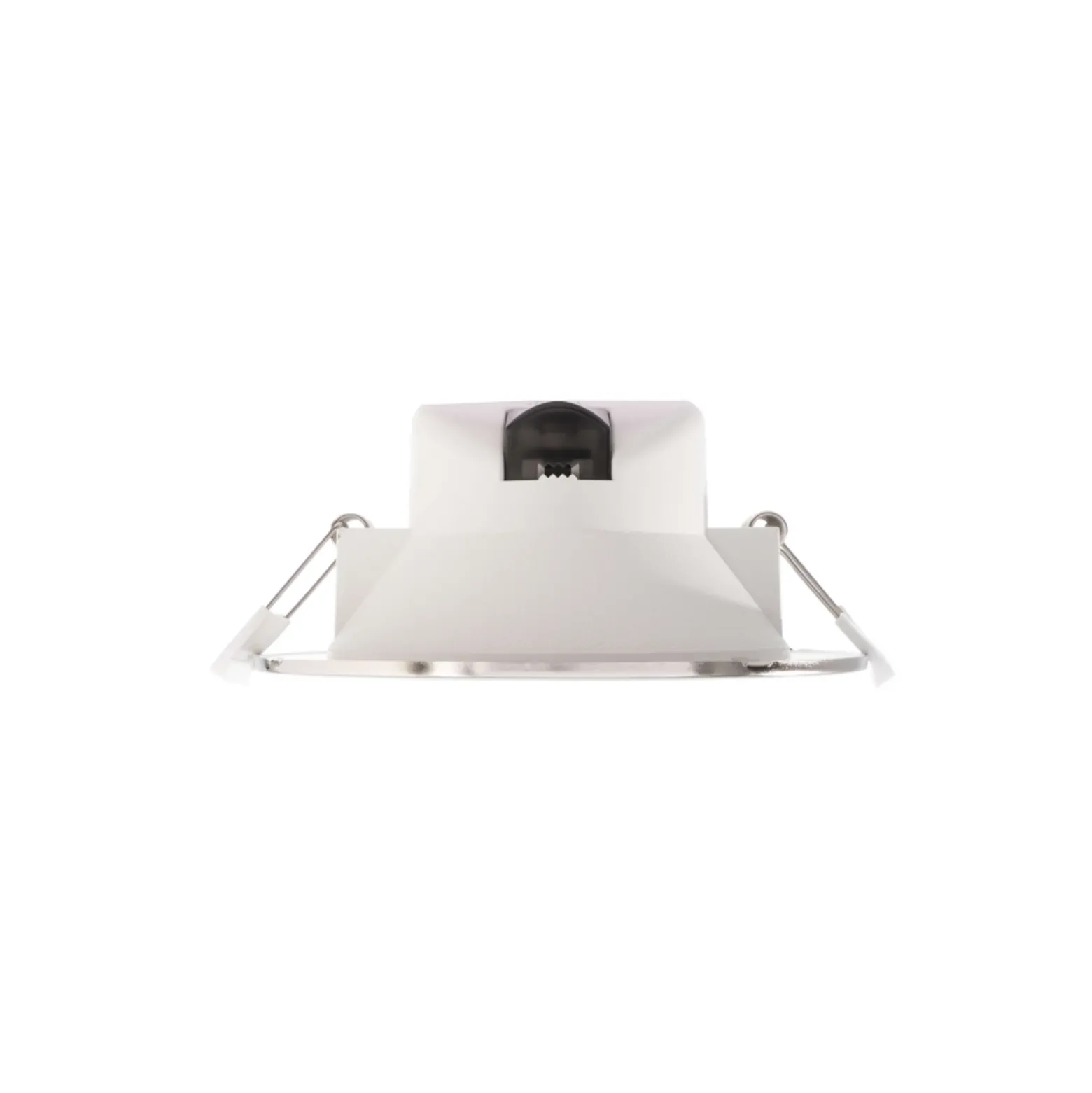 Lámpara de techo LED empotrable Acrux, Ø 11 cm, plata mate, CCT