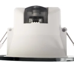 Lámpara de techo LED empotrable Acrux, Ø 9 cm, negro, CCT