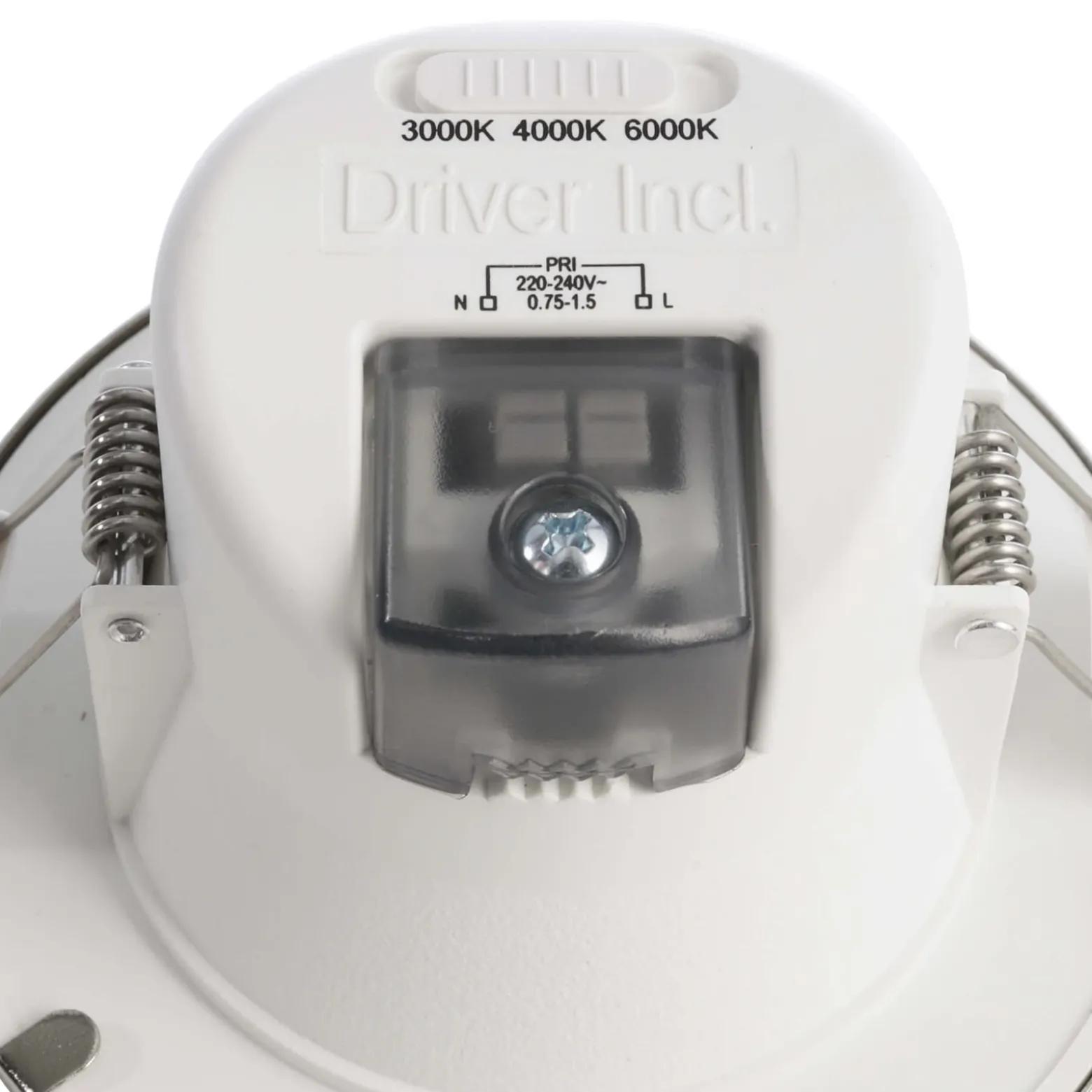 Lámpara de techo LED empotrable Acrux, Ø 9 cm, negro, CCT