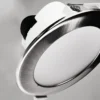Lámpara de techo LED empotrable Acrux, Ø 15 cm, plata mate, CCT