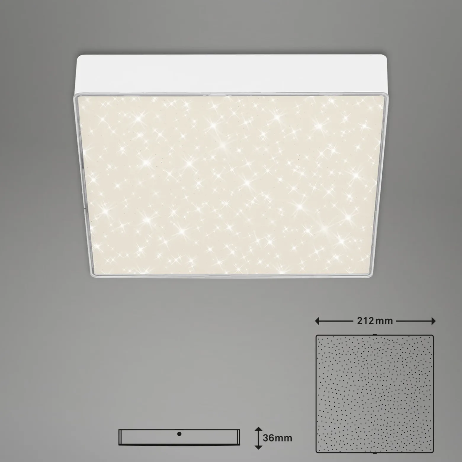 Lámpara de techo LED Flame Star, 21,2 x 21,2 cm blanco