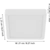 Lámpara de techo LED Fueva 5 IP44 3000K blanco 21x21cm