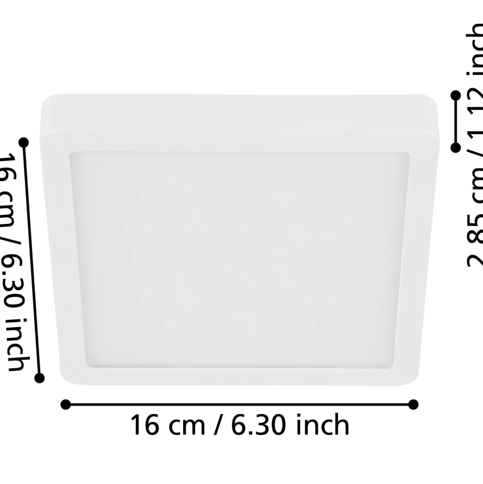 Lámpara de techo LED Fueva 5 IP44 3000K blanco 16x16cm