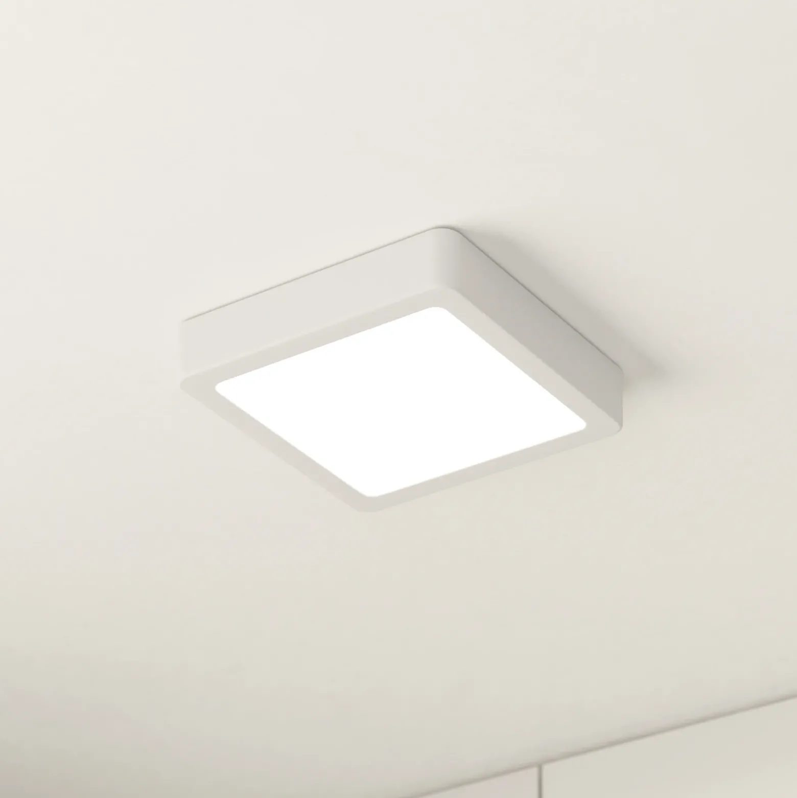 Lámpara de techo LED Fueva 5 IP44 3000K blanco 16x16cm