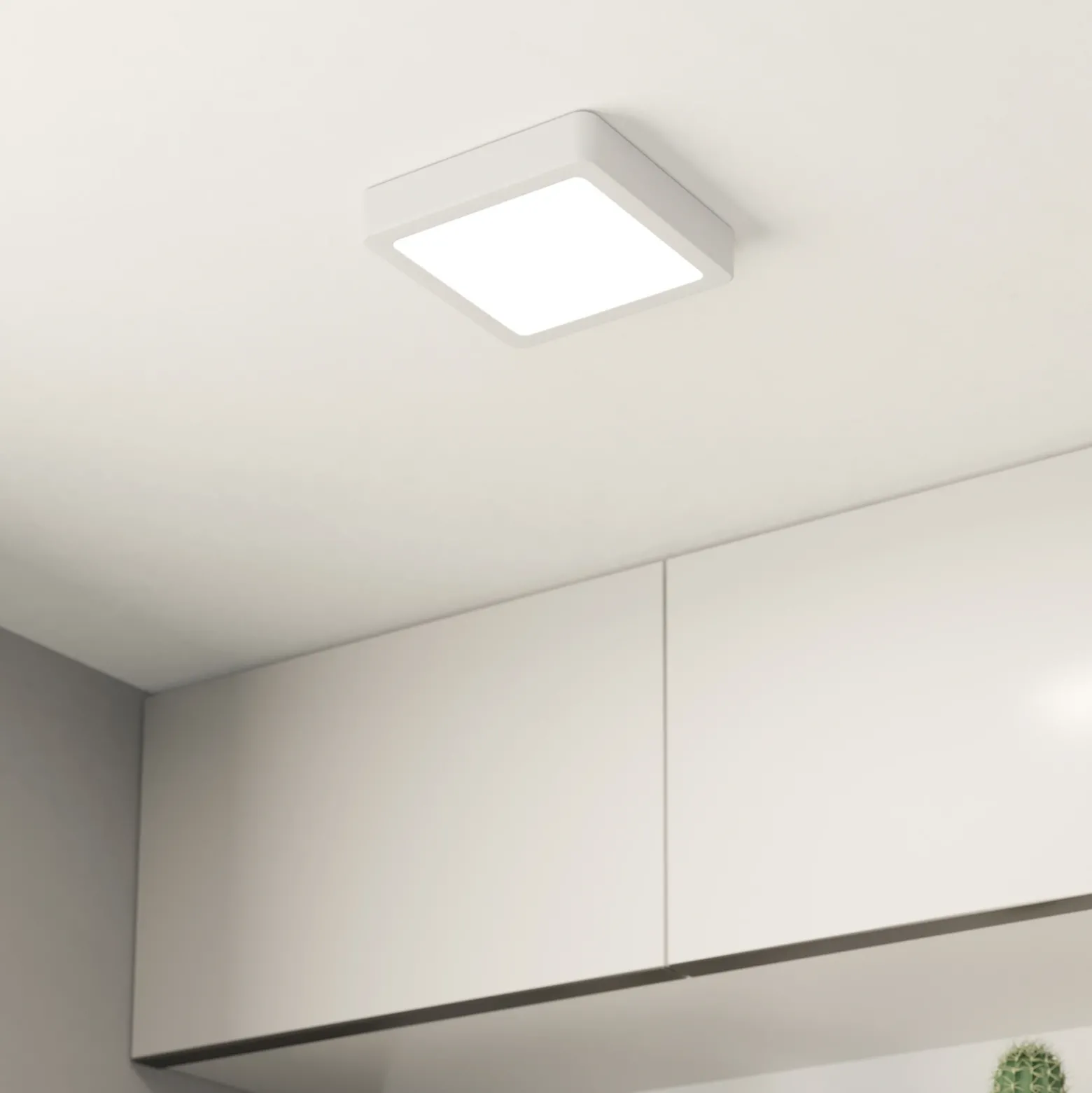 Lámpara de techo LED Fueva 5 IP44 3000K blanco 16x16cm