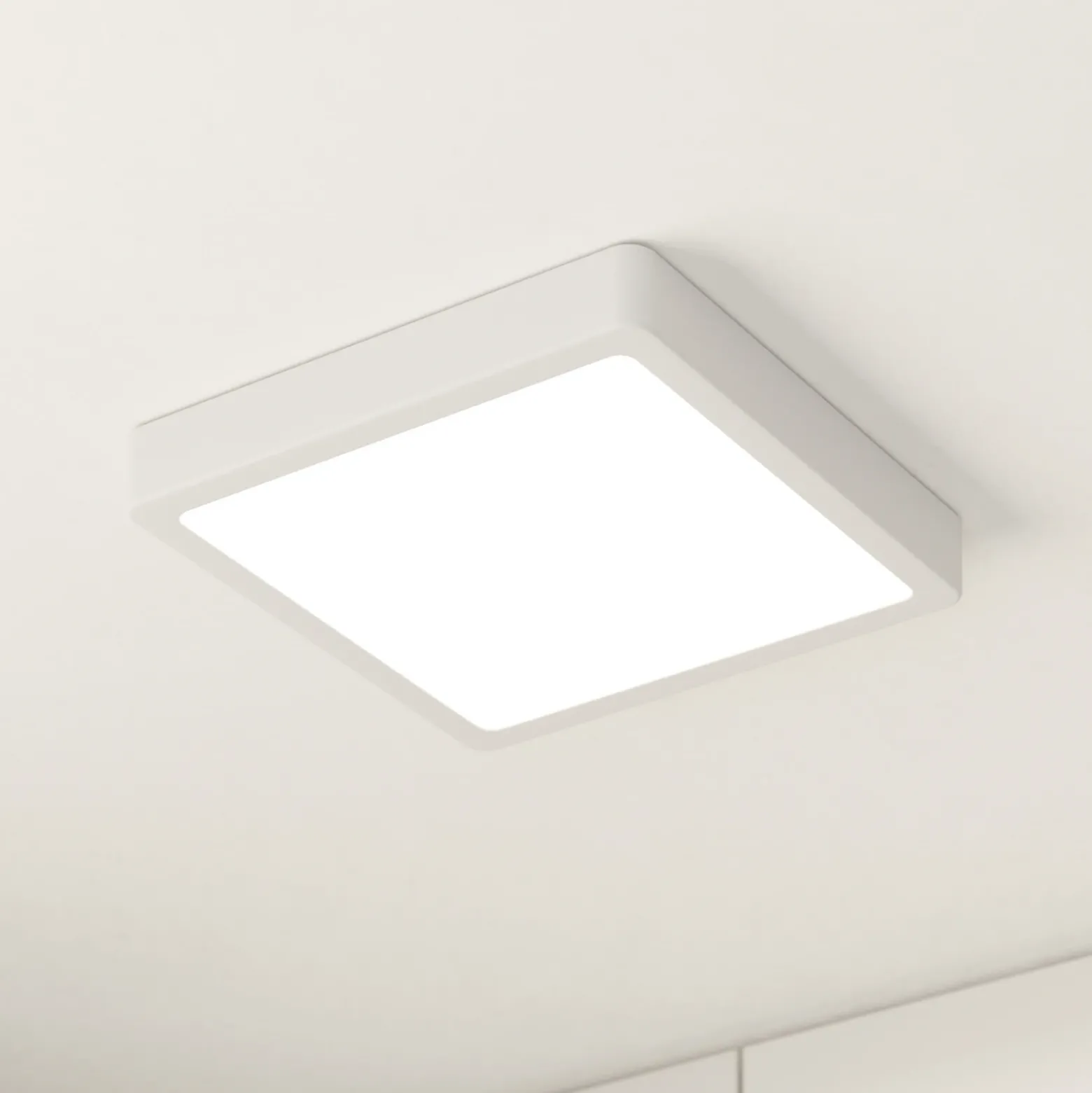 Lámpara de techo LED Fueva 5 IP44 3000K blanco 21x21cm