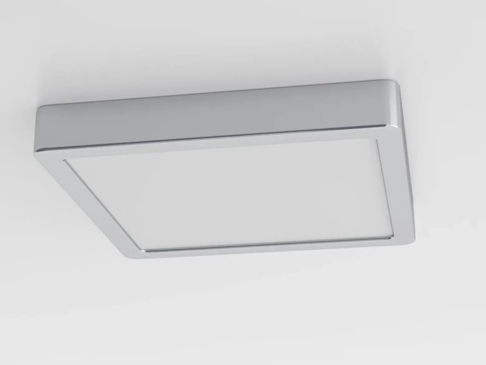 Lámpara de techo LED Fueva 5 IP44 3000K cromo 21x21cm