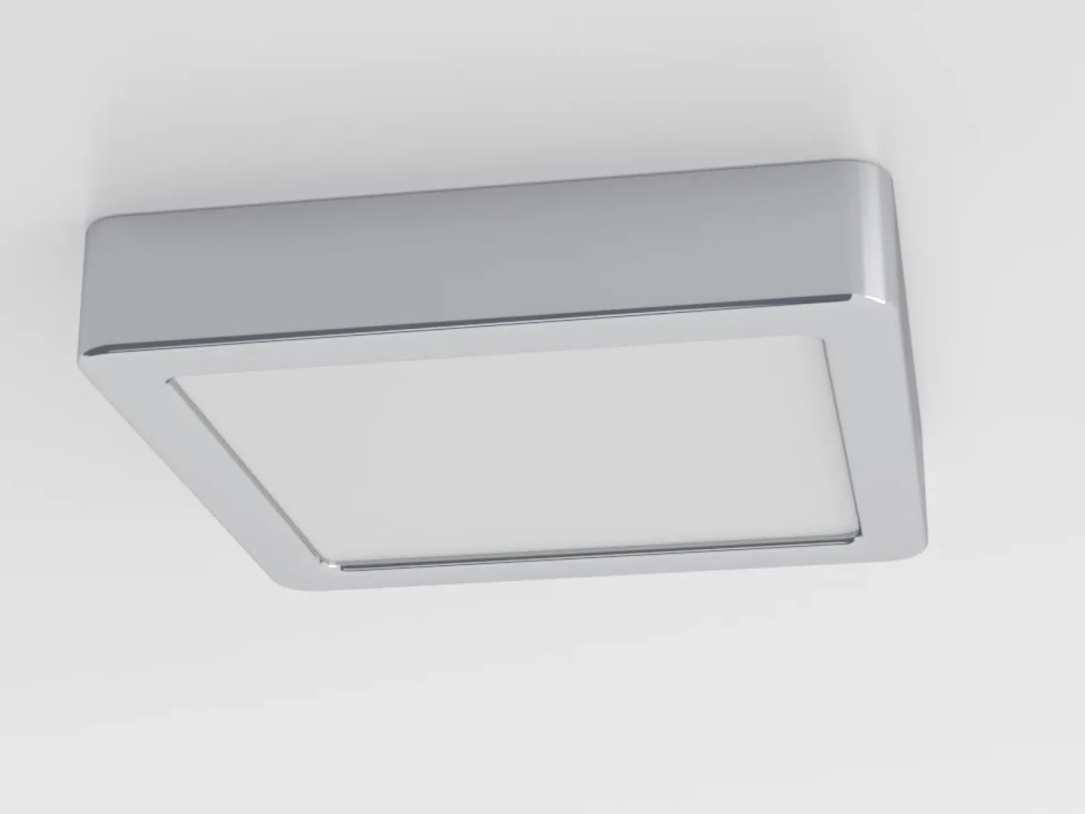Lámpara de techo LED Fueva 5 IP44 3000K cromo 16x16cm