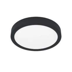 Lámpara de techo LED Fueva 5 IP44 3000K negro Ø21cm