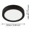 Lámpara de techo LED Fueva 5 IP44 3000K negro Ø16cm