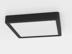 Lámpara de techo LED Fueva 5 IP44 3000K negro 21x21cm