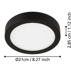 Lámpara de techo LED Fueva 5 IP44 3000K negro 21x21cm