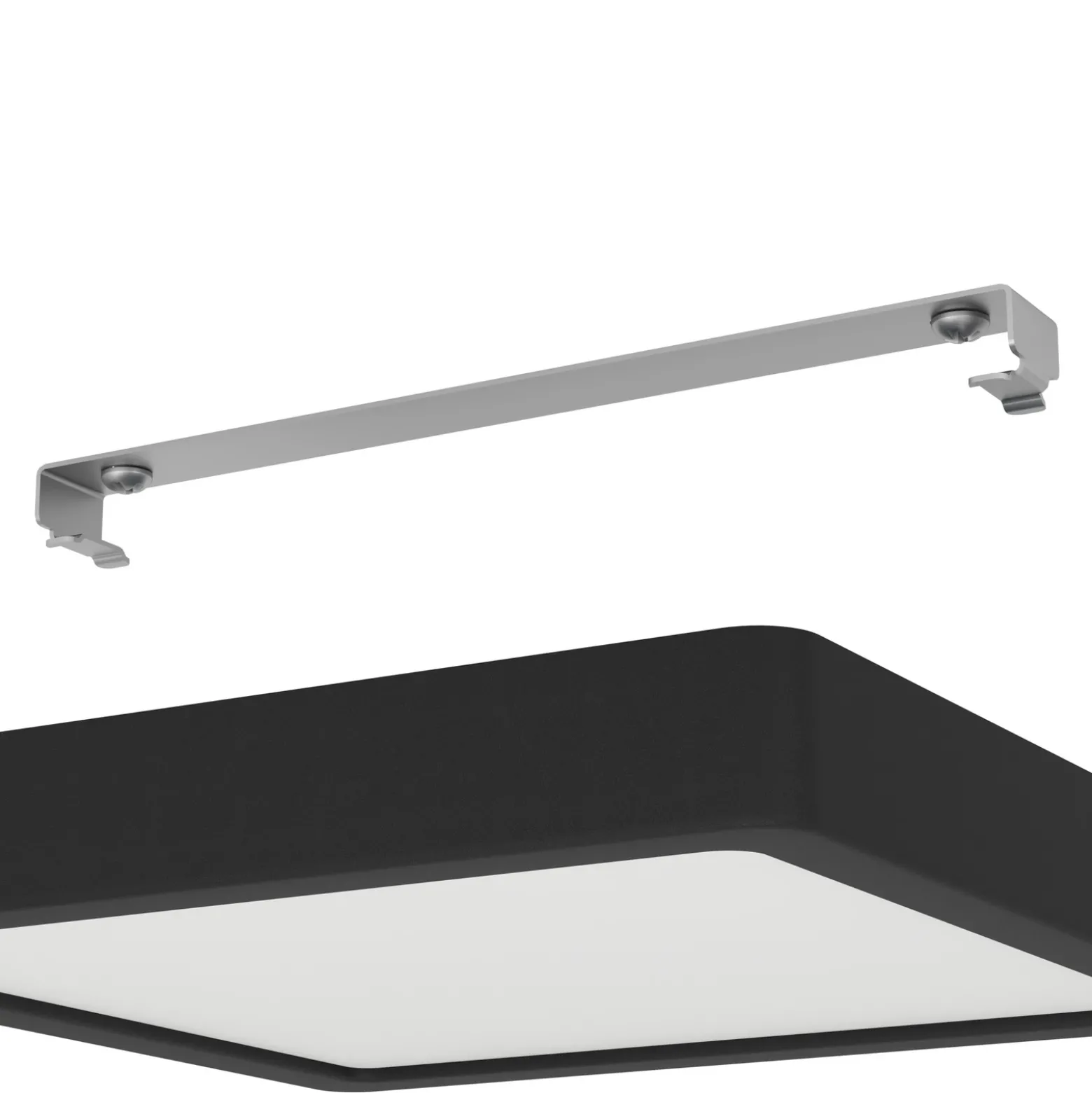 Lámpara de techo LED Fueva 5 IP44 3000K negro 21x21cm