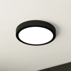 Lámpara de techo LED Fueva 5 IP44 3000K negro Ø21cm