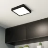 Lámpara de techo LED Fueva 5, IP20 negro 21x21cm