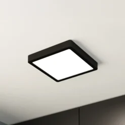 Lámpara de techo LED Fueva 5, IP20 negro 21x21cm