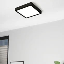 Lámpara de techo LED Fueva 5, IP20 negro 21x21cm