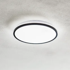 Lámpara de techo LED Lana, efecto retroiluminado Ø28 negro