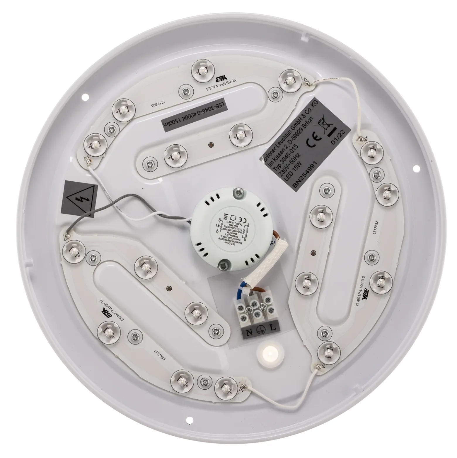 Lámpara de techo LED Lana, efecto retroiluminado Ø28 negro