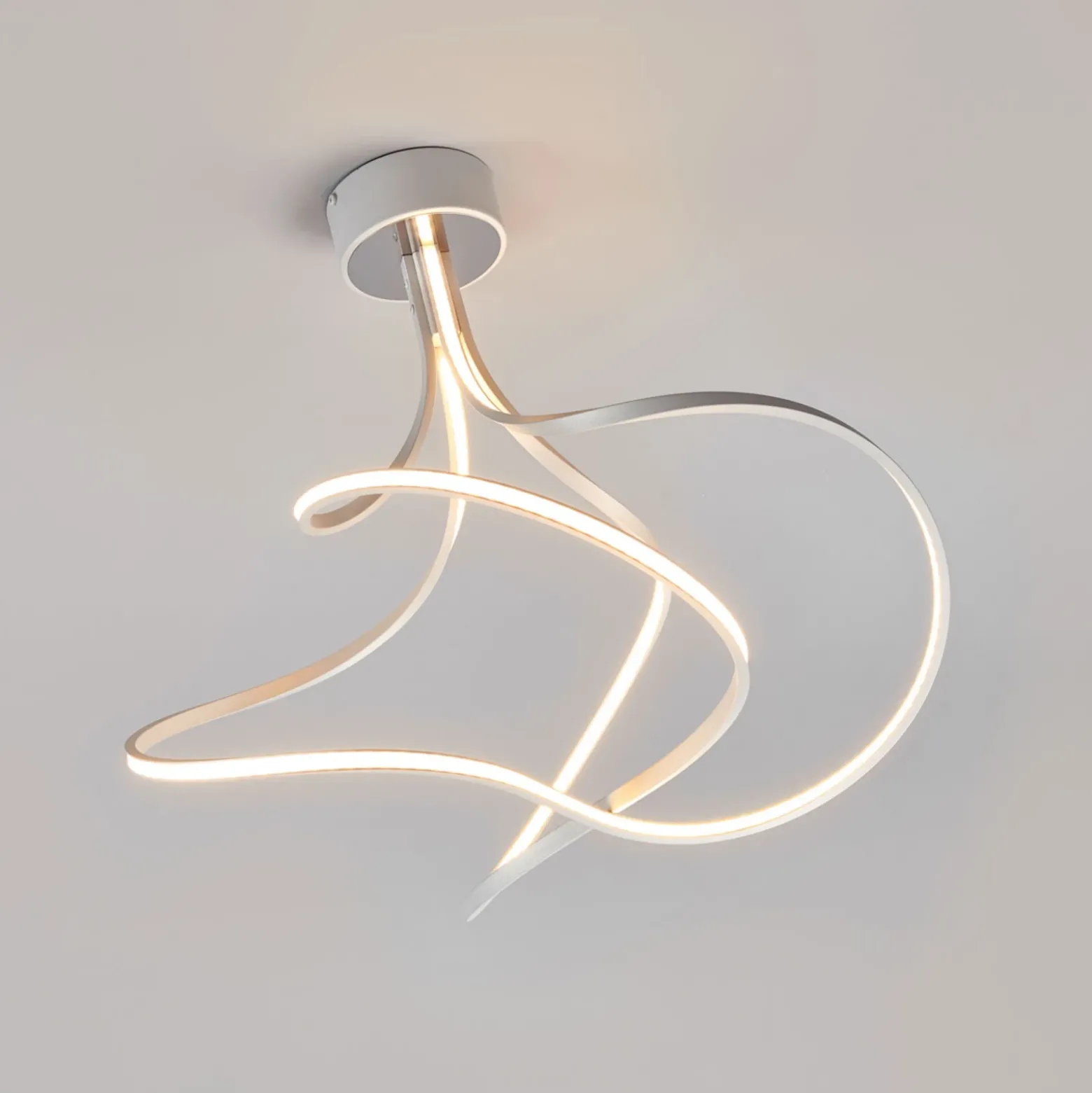 Lámpara de techo LED Lungo, aluminio, alto 42 cm