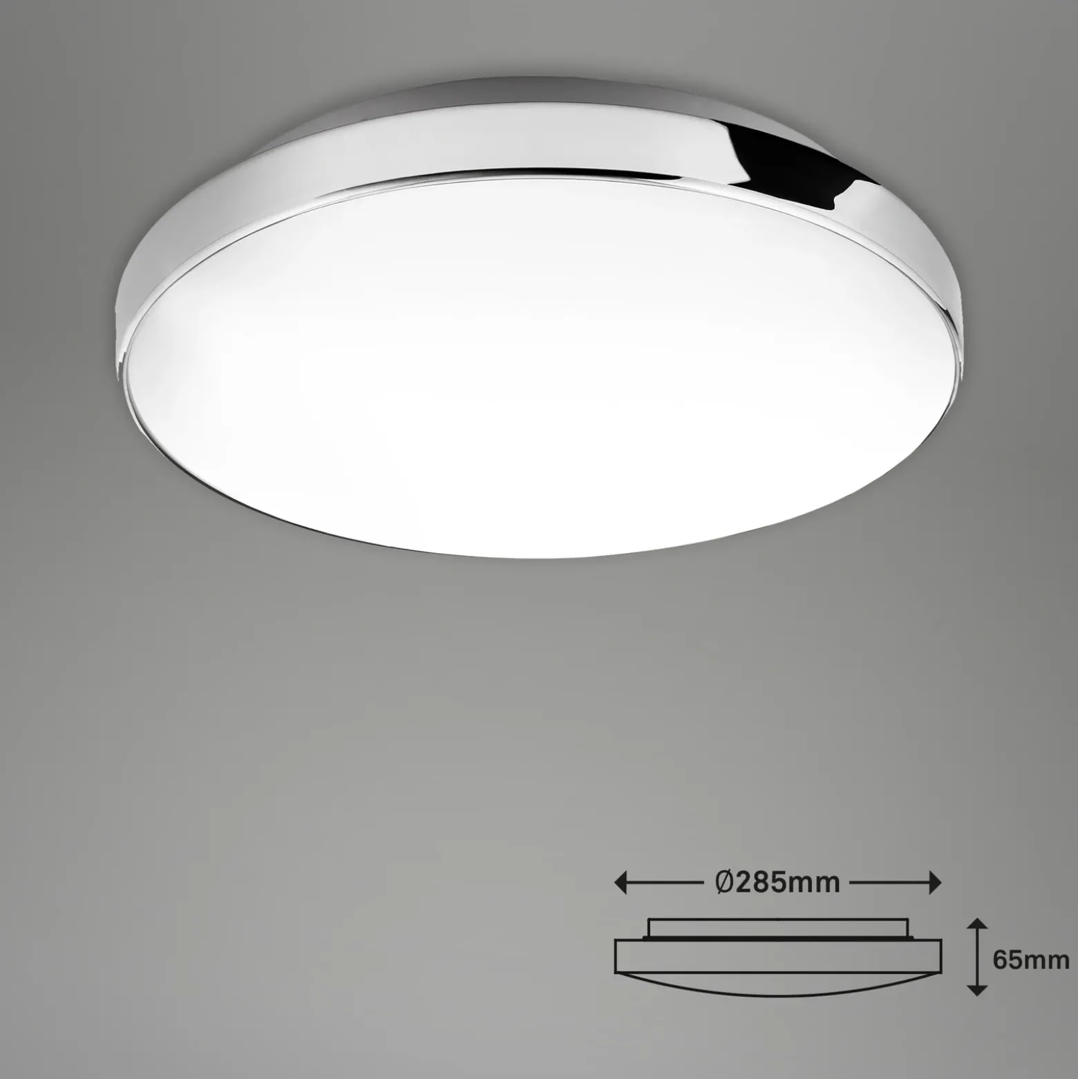 Lámpara de techo LED Malbona, marco cromado, Ø 28,5 cm