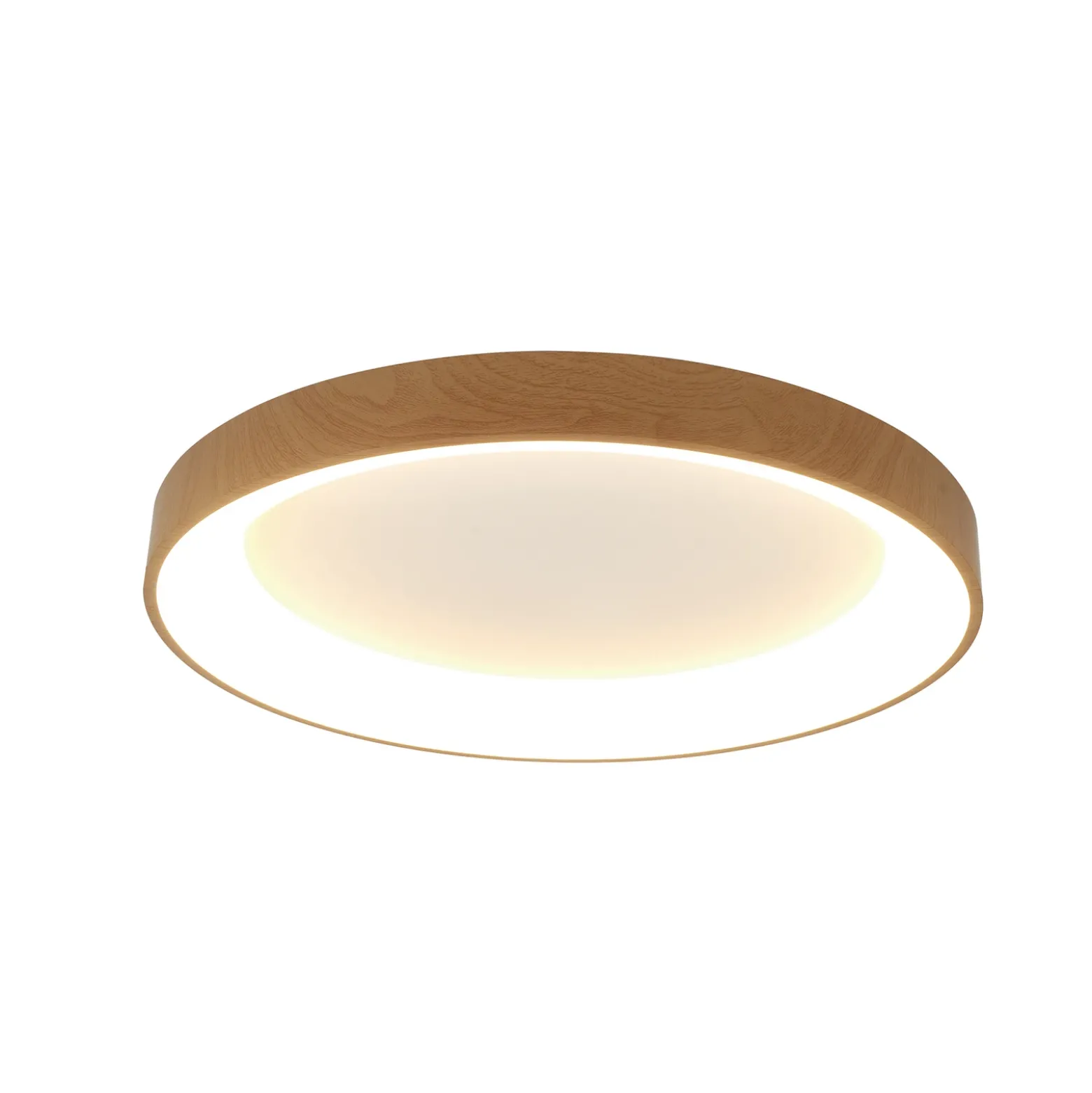 Lámpara de techo LED Niseko II CCT control remoto Ø78cm color madera