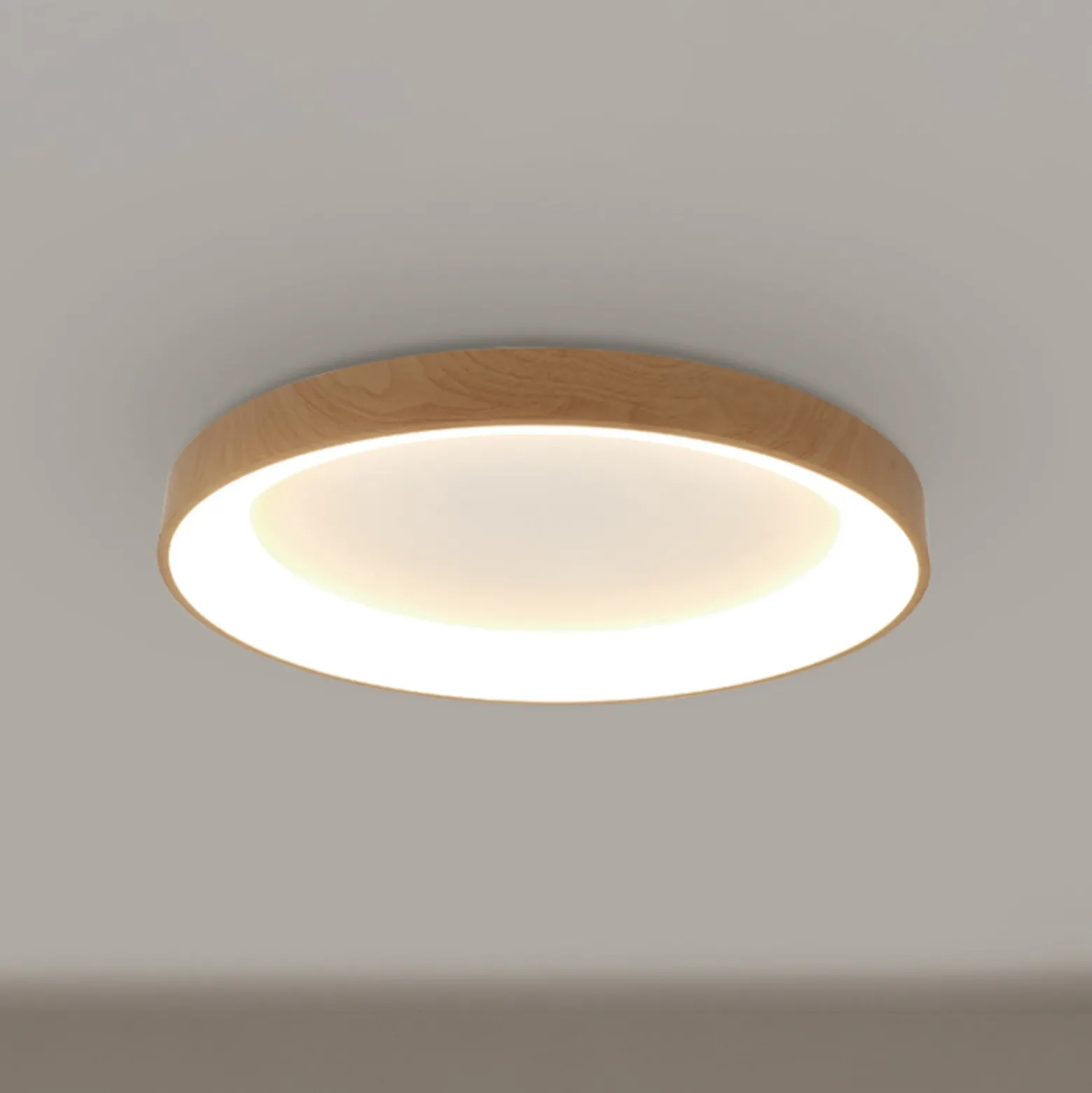 Lámpara de techo LED Niseko II CCT control remoto Ø50cm color madera