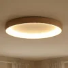 Lámpara de techo LED Niseko II CCT control remoto Ø65cm color madera