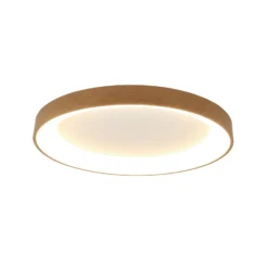 Lámpara de techo LED Niseko II CCT control remoto Ø65cm color madera