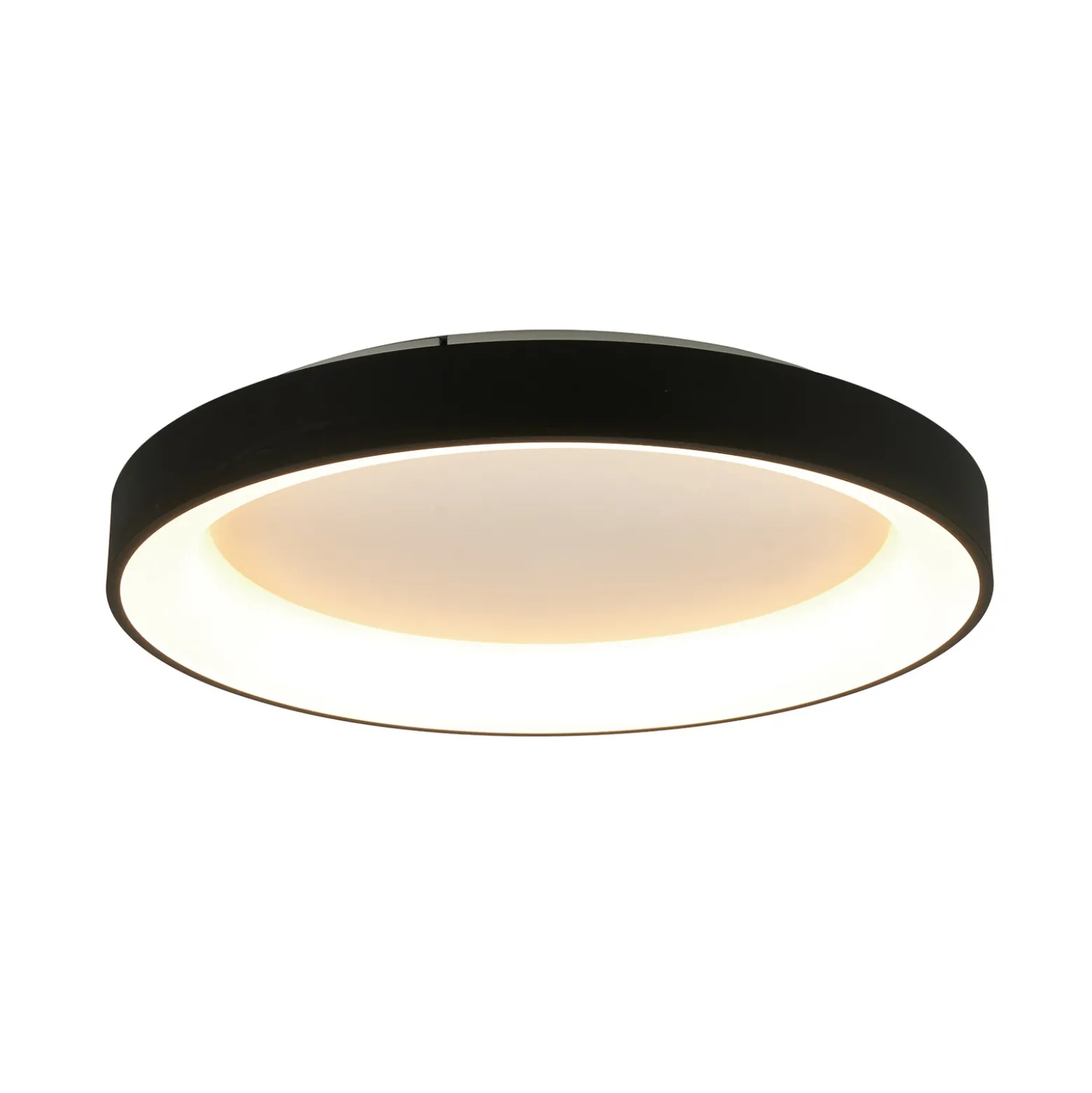 Lámpara de techo LED Niseko II CCT control remoto, Ø 50cm, negro