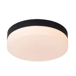 lámpara de techo LED para baño Biskit, negro, Ø 23 cm, plástico