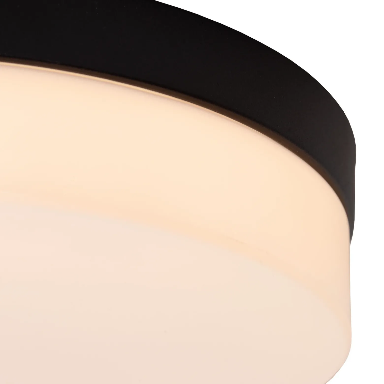 lámpara de techo LED para baño Biskit, negro, Ø 23 cm, plástico