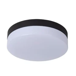 lámpara de techo LED para baño Biskit, negro, Ø 23 cm, plástico
