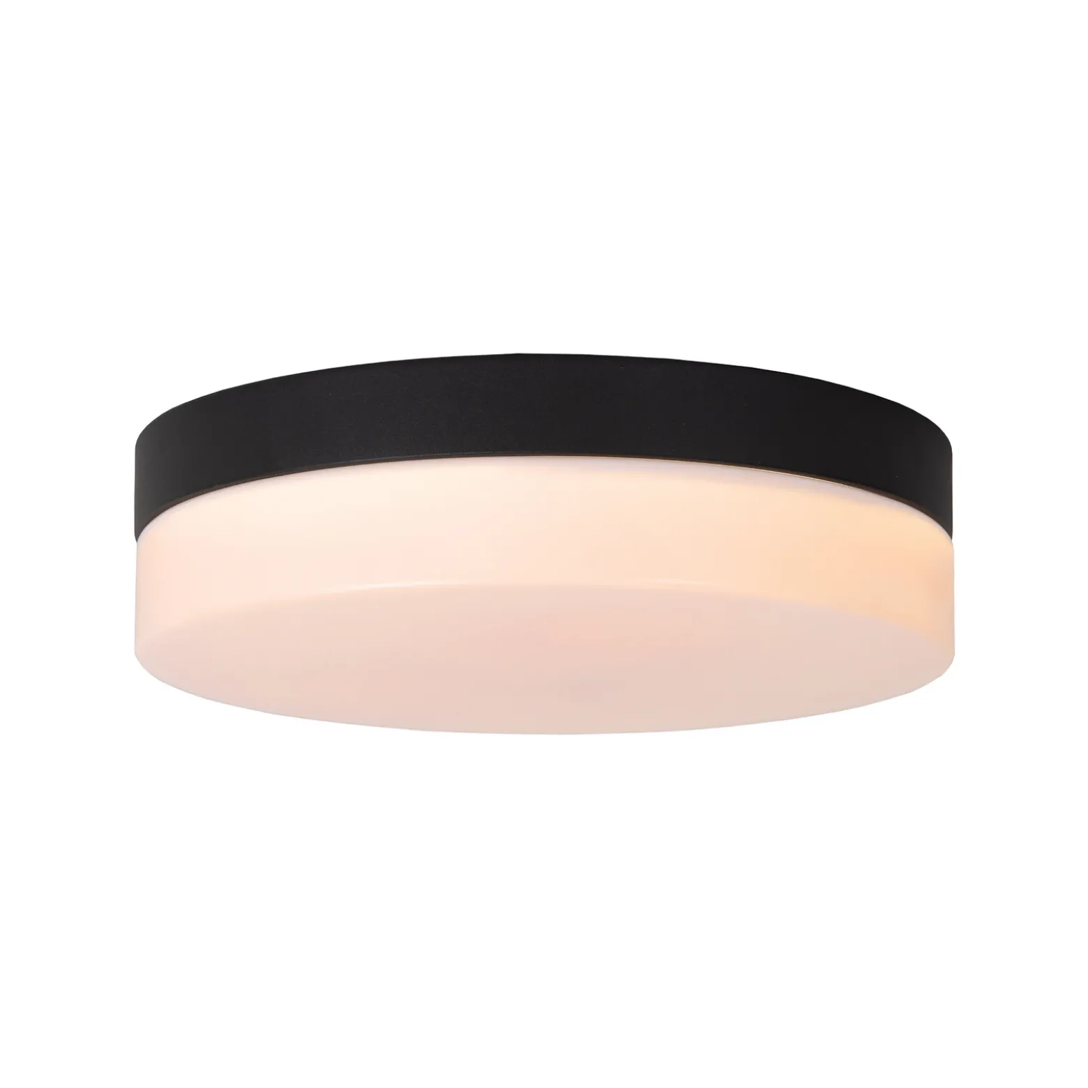 lámpara de techo LED para baño Biskit, negro, Ø 23 cm, plástico