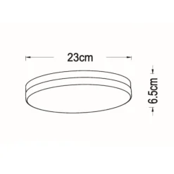 lámpara de techo LED para baño Biskit, negro, Ø 23 cm, plástico