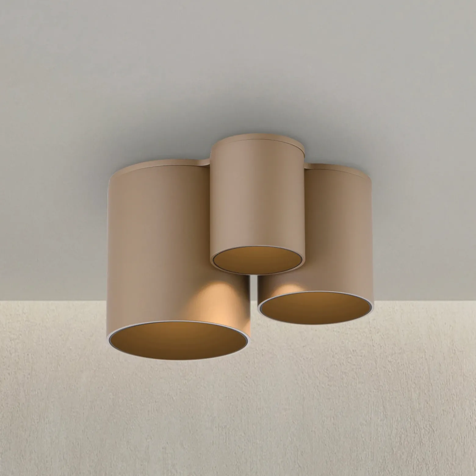 Lámpara de techo LED para baño PURE Point, color bronce, 18 cm, 3 luces, IP44